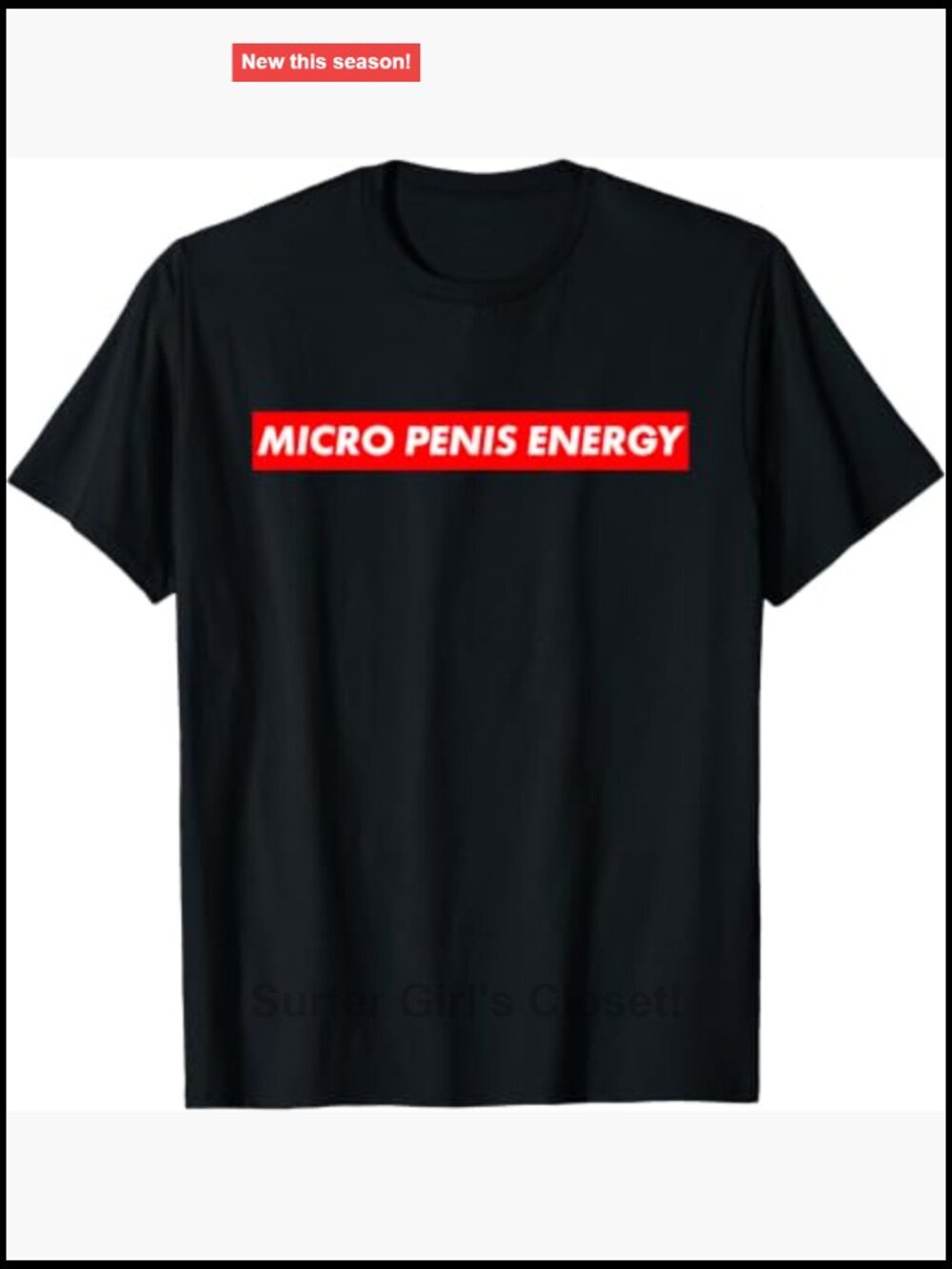 Micro Penis Energy T-Shirt Classic Fit Crew Neck Novelty Exotic Tee